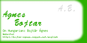 agnes bojtar business card